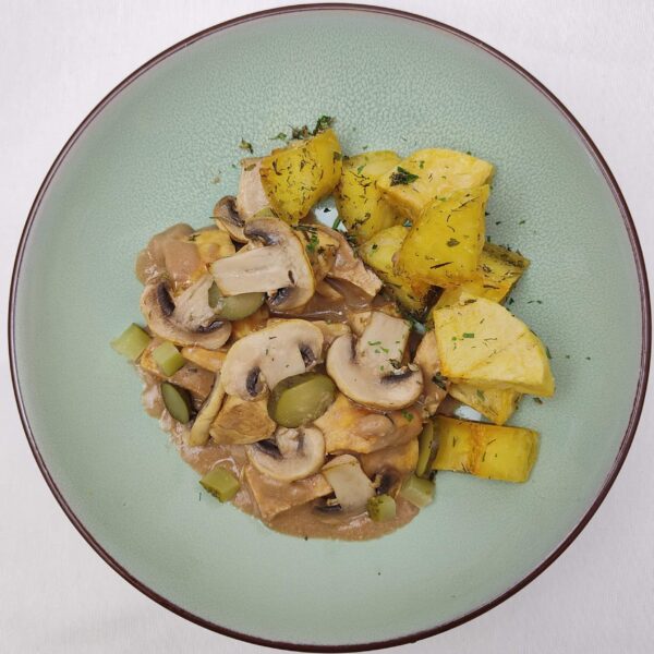 Dados de cerdo Stroganoff